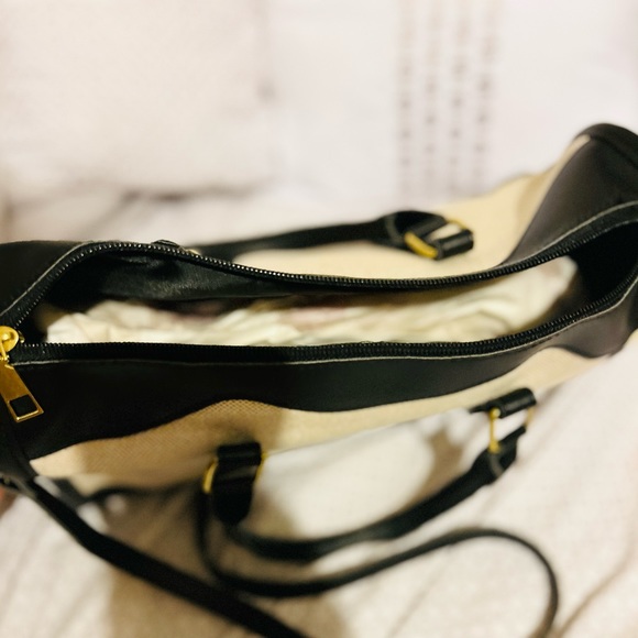 Canvas/faux leather satchel - Picture 4 of 5